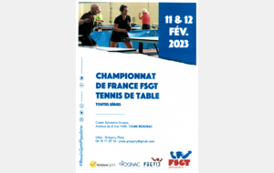 championnat de france FSGT tennis de table toutes séries à ROGNAC