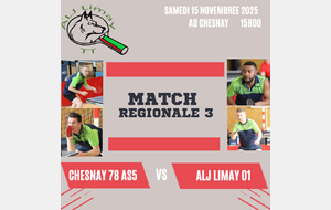 4 éme journée R3 phase 1 : CHESNAY 78 AS 5 - LIMAY 1