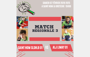 1 ére journée R3 phase 2 : SAINT NOM SLSNLB 01 / LIMAY 01