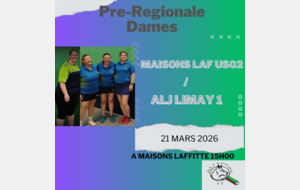 3 éme journée Pré-Régional filles phase 2 : MAISONS LAF US02		-		LIMAY 1
