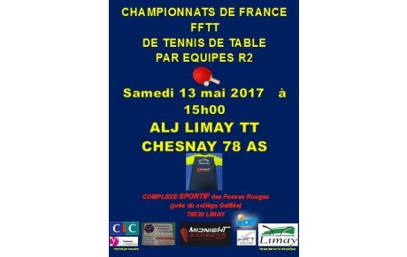 Tennis de table - Championnat de France par Equipes à Limay 12 et 13 mai 2017